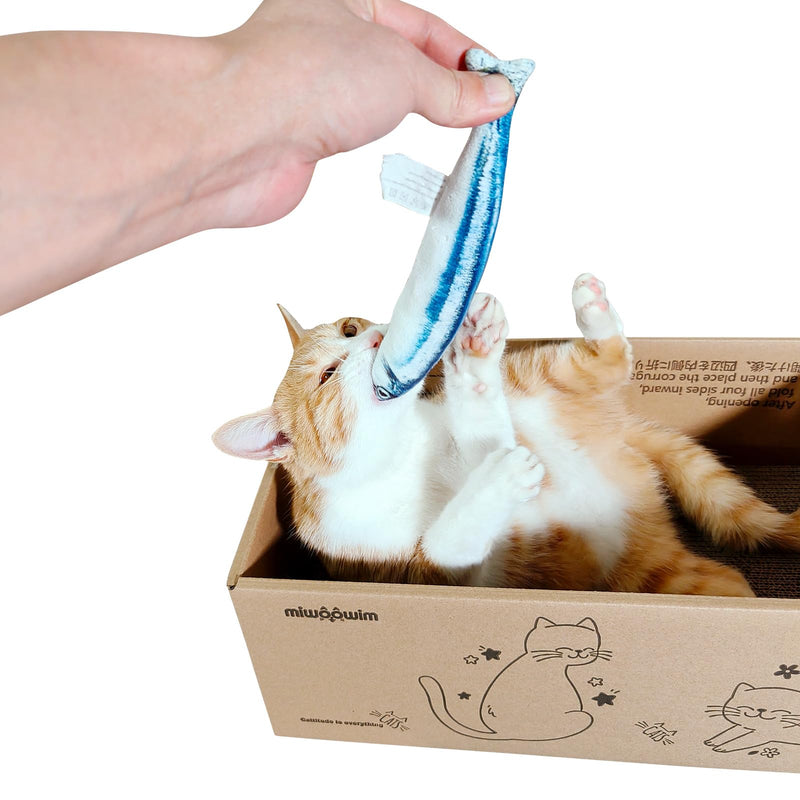 6 PCS Cat Fish Toy Soft and Durable,Cat nip Toy,Cat Toy with Catnip Inside,Cat Kicker Toys for Indoor Kitten Exercise,Cat Teething Chew Toy (6 Saury) - BeesActive Australia