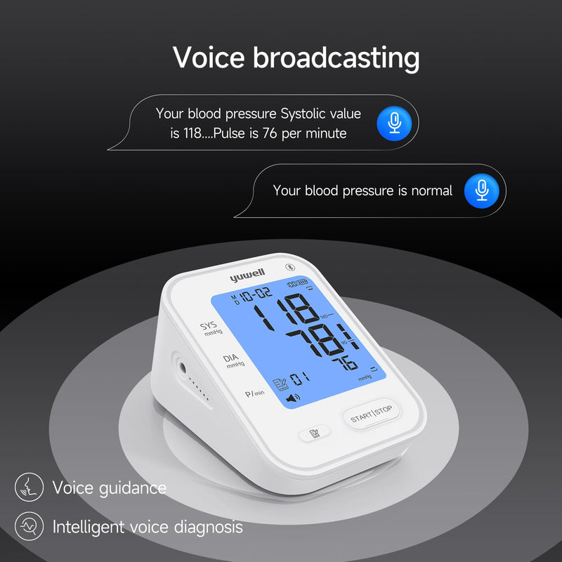 yuwell Bluetooth Blood Pressure Monitor, Extra Large Cuff for Home Use