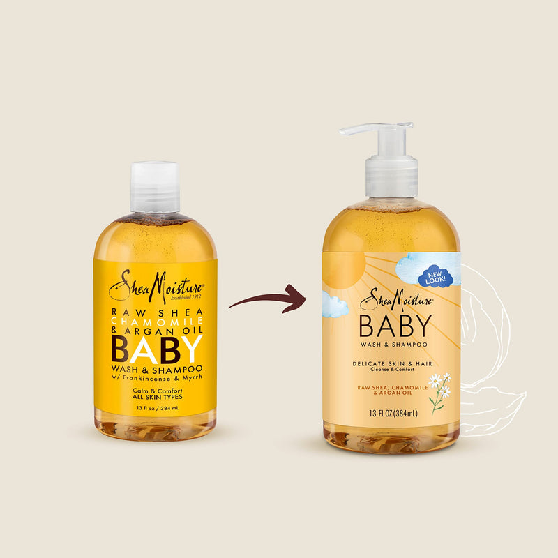 SheaMoisture Baby Wash & Shampoo for All Skin Types Raw Shea, Chamomile & Argan Oil Baby Wash and Shampoo with Frankincense & Myrrh to Help Cleanse 13 oz, Gold, Packaging may vary 13 Fl Oz (Pack of 1) - BeesActive Australia