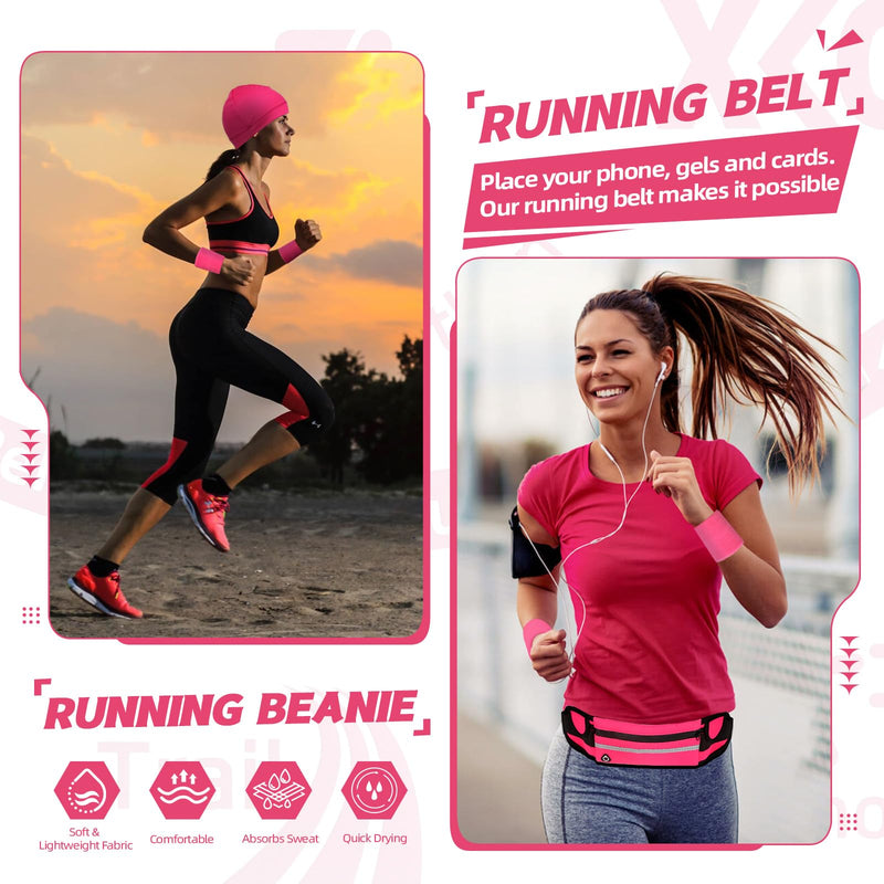 Running Gift Box - 13 Runner Essentials Kit With Belt, Headlamp, Kinesiology Tape, Folding Water Cup & More - Marathon Training, Night and Trail Running Outdoor Fitness Gift for Men Women Neon
