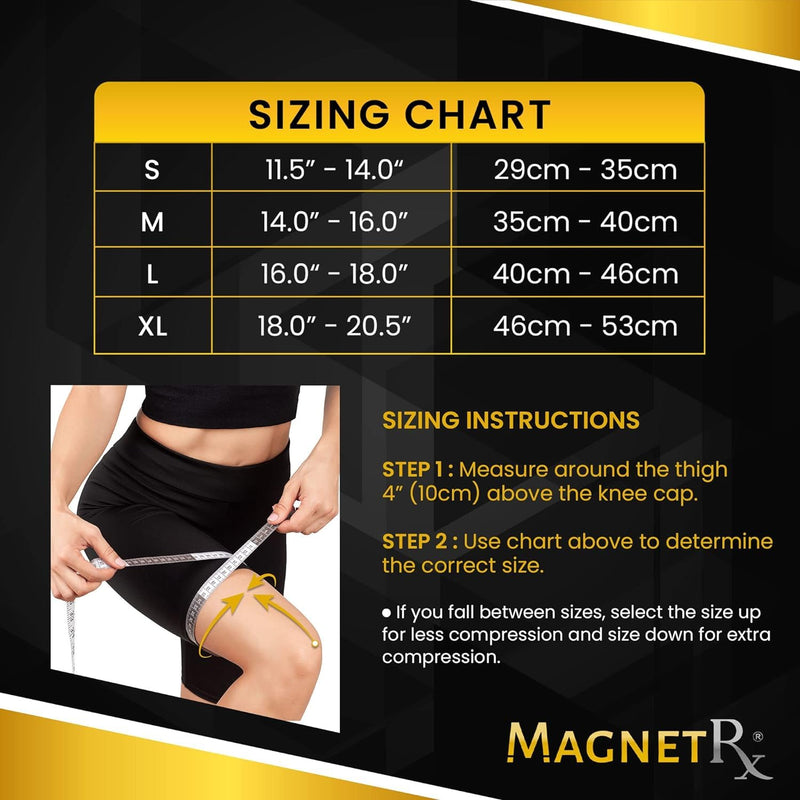 MagnetRX® Magnetic Knee Sleeve – (2-Pack) Effective Compression Knee Brace with Magnets for Knee Comfort & Recovery – Magnetic Knee Brace Support (Large) Large (Pack of 2) Grey - BeesActive Australia