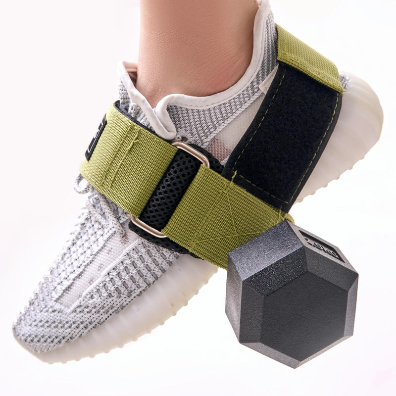 Feet Dumbbell Attachment,Tibialis Trainer, Feet Weight Lifting Dumbbell Ankle Strap,Leg Lift Exercise Equipment Army Green-2pcs