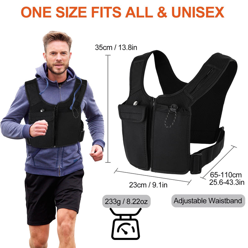 Hydration Running Vest for Men Women, Breathable, Sweatproof Lightweight Hydration Backpack Pack with 5 Pockets, Phone Holder, Adjustable and Reflective Vest for Running Hiking Cycling Marathon