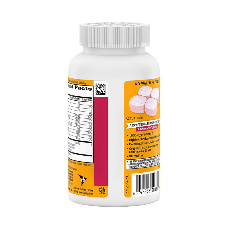 Airborne 1000mg Vitamin C with Zinc, Immune Support Supplement with Powerful Antioxidants Vitamins A C & E - 116 Chewable Tablets, Very Berry Flavor 116 Count - BeesActive Australia