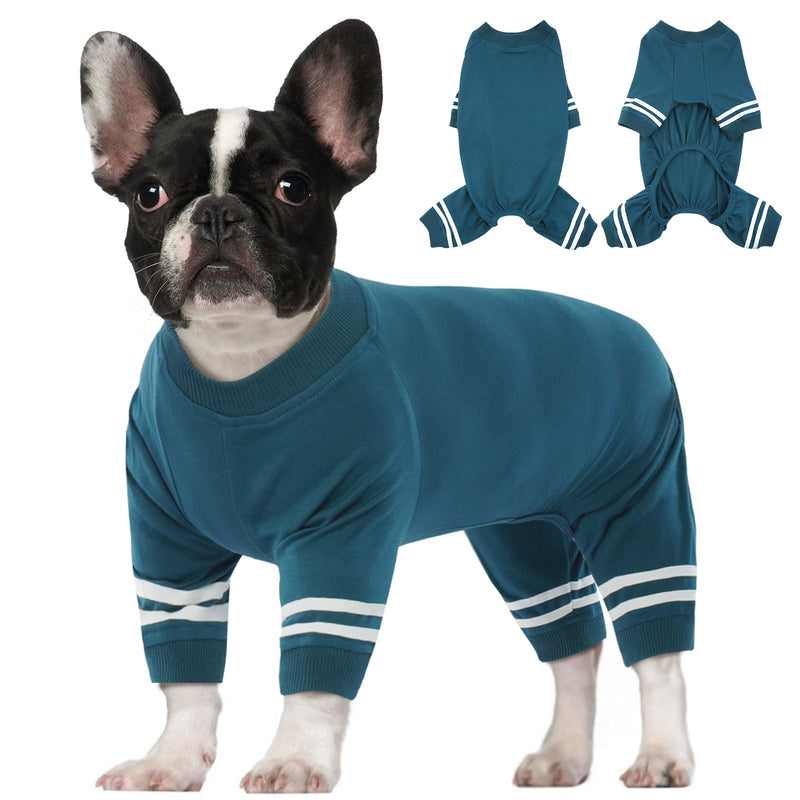 DENTRUN dog pajamas, jumpsuit for small dogs, dog overalls, dog sweaters, dog pajamas, warm and cozy dog pajamas, four-legged dog sweater XL peacock blue - BeesActive Australia