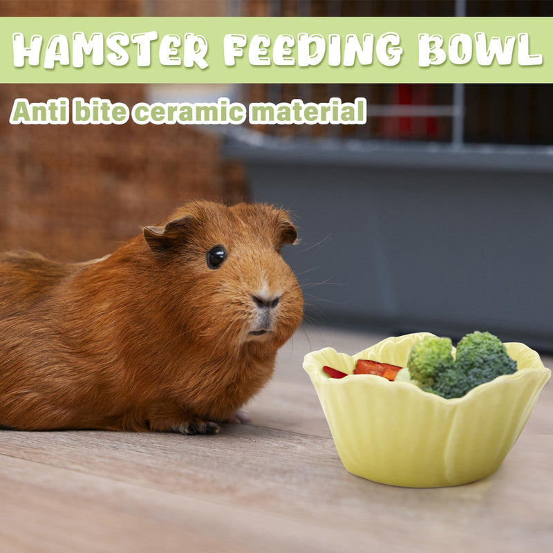 Small Ceramic Pet Hamster Bowl, Easy to Clean Anti Flipping Hamster Food and Water Bowl Feeding Bowl, Small Animal Bowls for Golden Bears, Rabbits, Hedgehogs, Dutch Pigs, Parrots (Pink, s) Pink - BeesActive Australia