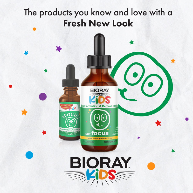 BIORAY Kids NDF Focus, Citrus - 2 fl oz - Supports Cognitive Function, Enhances Clarity & Promotes Steady Energy Levels - Non-GMO, Vegetarian, Gluten Free - 1-2 Month Supply 2 Fl Oz (Pack of 1) - BeesActive Australia