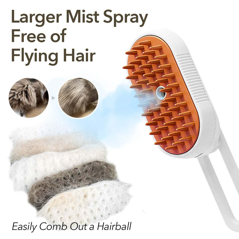 Cat Steam Brush for Shedding, Steam Brush for Indoor Cats, Water Brush, Cat Spray Mist Massaging Brush, Pet Hair Removal Brush, Suitable for Cats, Dogs and Rabbits, Cat Cleaning Brush 😽white - BeesActive Australia