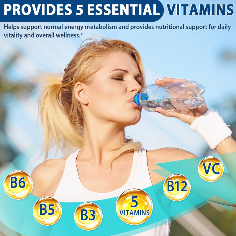Electrolytes Sachets 24PCS, Electrolytes Powder with Hydration Nutrition, Zero Sugar Hydration Packets with 7 Key Electrolytes & 5 Vital Vitamins for Rapid Hydration, 6 Flavors