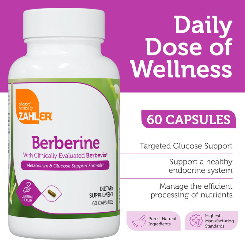 Berberine with Clinically Evaluated Berbevis, Metabolism and Glucos Support Formula, 60 Capsules. - BeesActive Australia