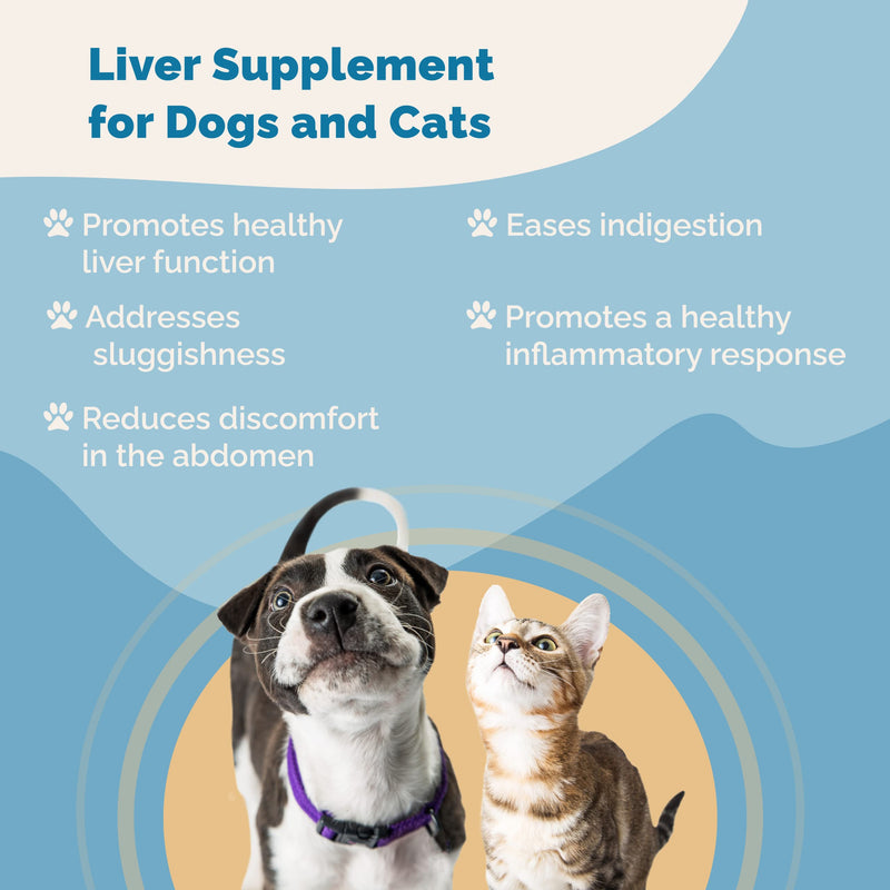 PranaPets Liver Supplement for Pets Naturally Aids in Healthy Liver Function for Dogs & Cats | Herbal Formula Helps Relieve Abdominal Pain, Indigestion & Inflammation of Liver & Gallbladder - PawsPlanet Australia