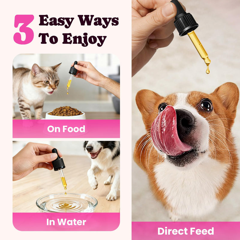 Premium Collagen for Dogs & Cats – 5 Types of Grass-Fed Collagen (I, II, III, V & X), Fast Allergy & Itch Relief Dog Colágeno with MSM, Biotin & Hyaluronic Acid – Supports Healthy Skin & Joints –120ml Bacon