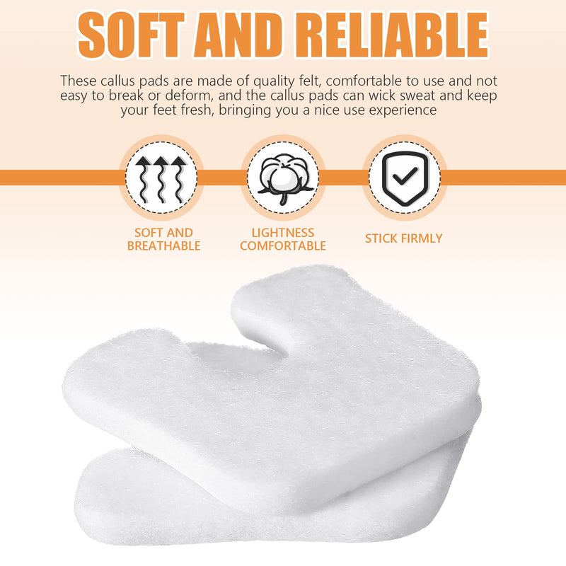 Janmercy 80 Pcs Callus Cushions U Shaped Felt Callus Pads Self Adhesive Soft Callous Pads Foot for Protect Calluses from Rubbing on Shoes Pain Relief Foot Care - BeesActive Australia