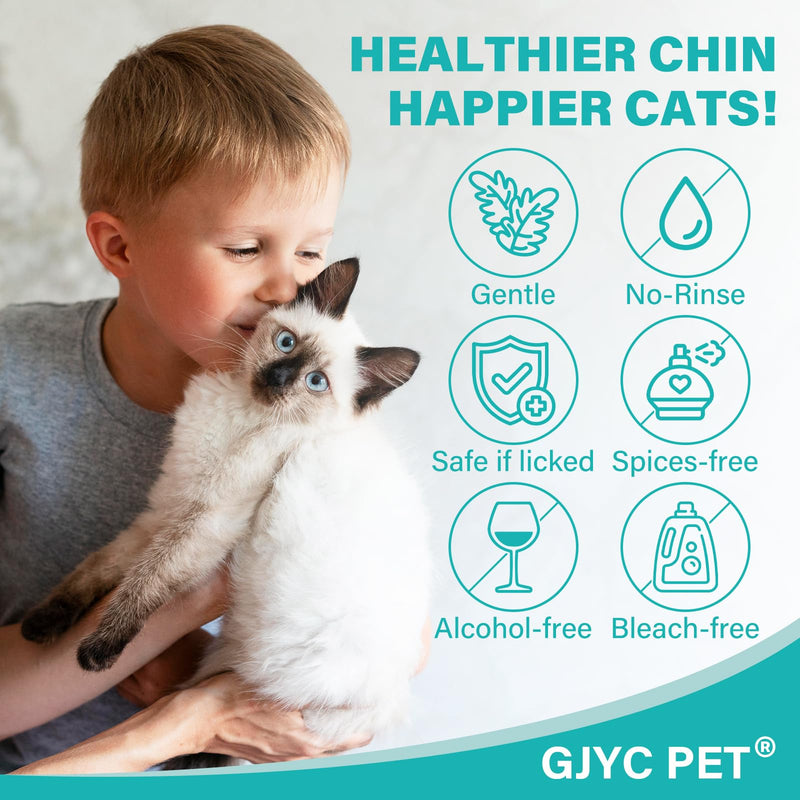 Cat Chin Acne Cleaner - No-Rinse Blackhead & Pimple Solution with Applicator Brush, Mild Formula for Feline, Safe for Sensitive Skin (2 fl. oz) - PawsPlanet Australia