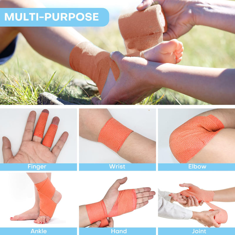 48 Pack 2” x 5 Yards Self Adhesive Bandage Wrap, Elastic Breathable Cohesive Bandage Wrap Athletic Stretch Tape for Wrist Ankle Sports (Multi-Color) 2 Inch-48 Pack Multi-color - BeesActive Australia