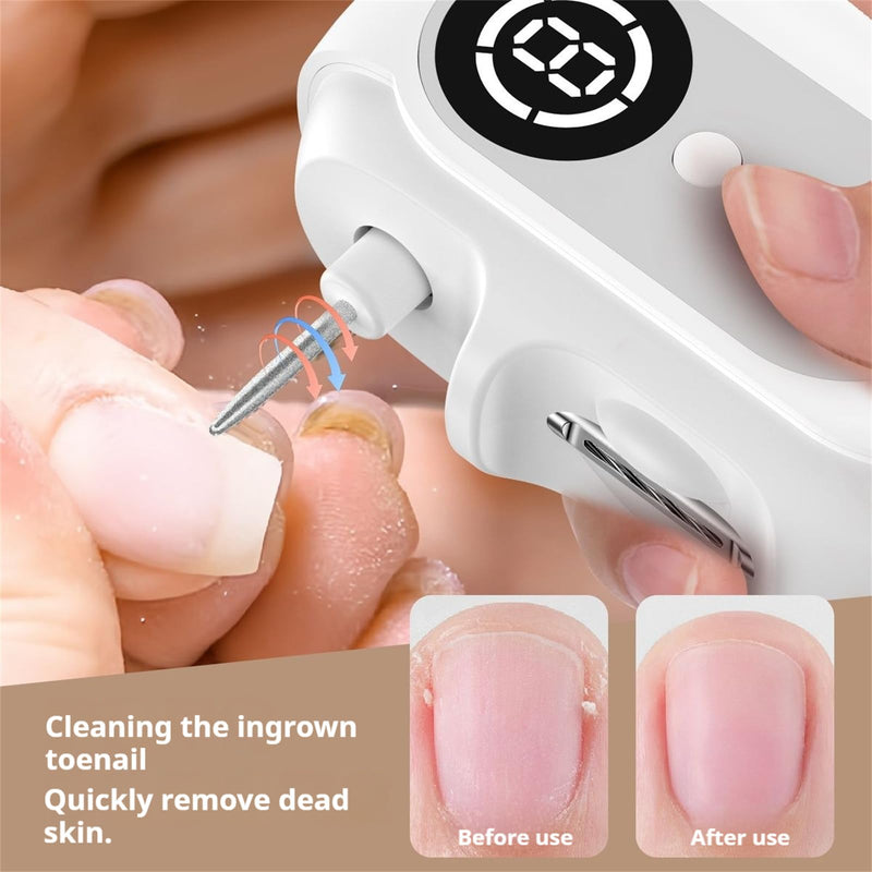 4-in-1 Electric Nail Clipper for Seniors & Baby - USB Rechargeable Trimmer with 2 Speeds, Magnetic Cover & Scrap Collector, Safe Fingernail & Toenail Clipper for Kids Adults