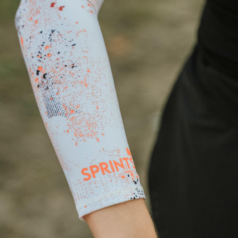 Sprints Compression Arm Sleeves - Running, UV Protection, Thermal Regulating, Moisture-Wicking, Breathable for Men & Women Small-Medium Setting Sun Evaporated Ventilation