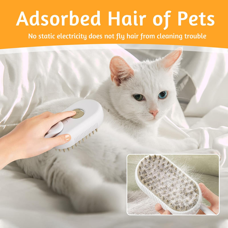 TOGETDREAM Cat Steam Brush, 3 in 1 Steamy Brush Cat Cat Steamy Brush Steam Brush Cat Self-Cleaning Cat Spray Massage Comb Cat Grooming Brush Pet Hair Removal Comb for Cat & Dog (A) A - BeesActive Australia