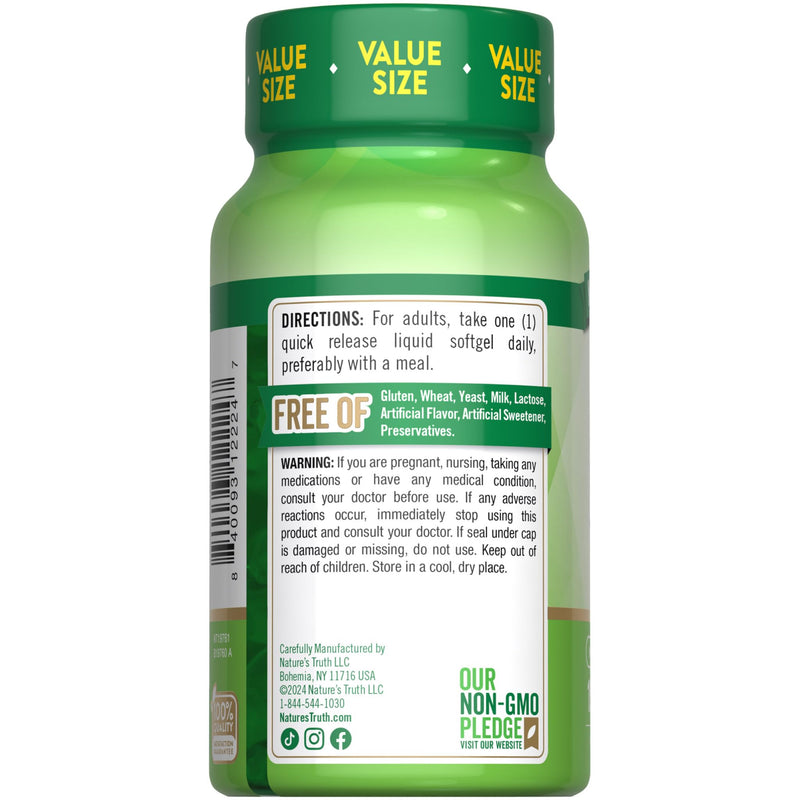 Nature's Truth Vitamin B12 | 1000 mcg | 150 Softgels | Non-GMO & Gluten Free Supplement 150 Count (Pack of 1)