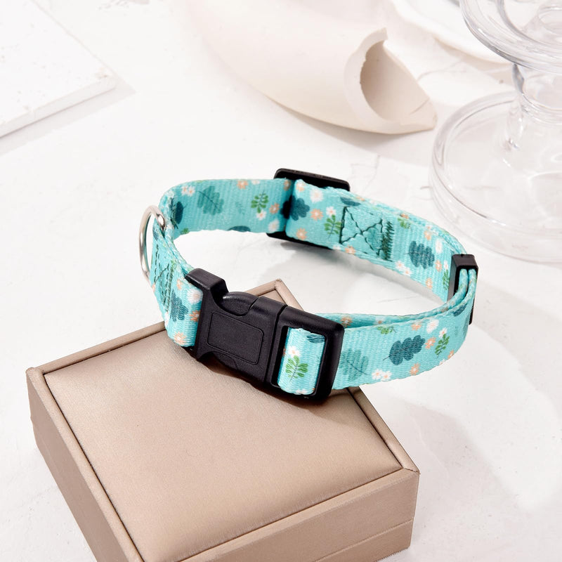 3 PCS Designer Dog Collar for Small Medium Large Dogs, Cute Flower Dog Collars for Dogs, Adjustable Dog Collar with Ring (#1-Multicolor A, S) #1-multicolor A - BeesActive Australia
