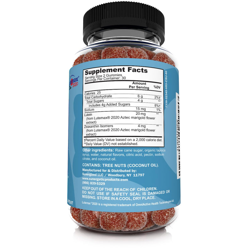 Premium Eye Support Gummies‚ÄìLutein Gummies with Zeaxanthin Supports Overall Eye Health, Vision & Macular Health‚ÄìClinically Studied Lutein & Zeaxanthin Gummies with Lutemax 2020-60 Eye Gummies Adults - BeesActive Australia
