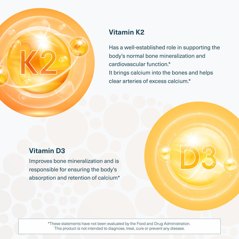 Youtheory K2D3, 90 Vegetarian Capsules, 90-Day Supply | Vitamin D3 and K2 Supplement, Plant-Based Ingredients, Gluten, Dairy, and Soy-Free, Supports Bone, Heart, and Immune Health* 1 Count (Pack of 90)