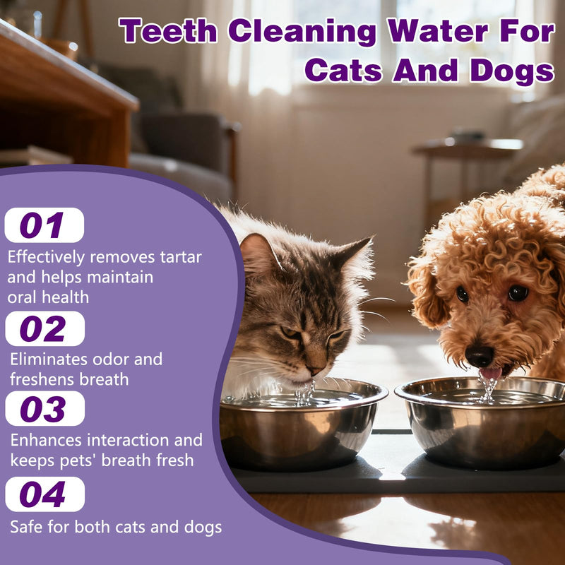 Dental Plus, Natural, Odorless & Flavorless DentalWater Additive, Promote Healthy Gums & Freshen Breath, Dental Plus for Dog DentalWater Additive, Easy Daily Use for All Pet