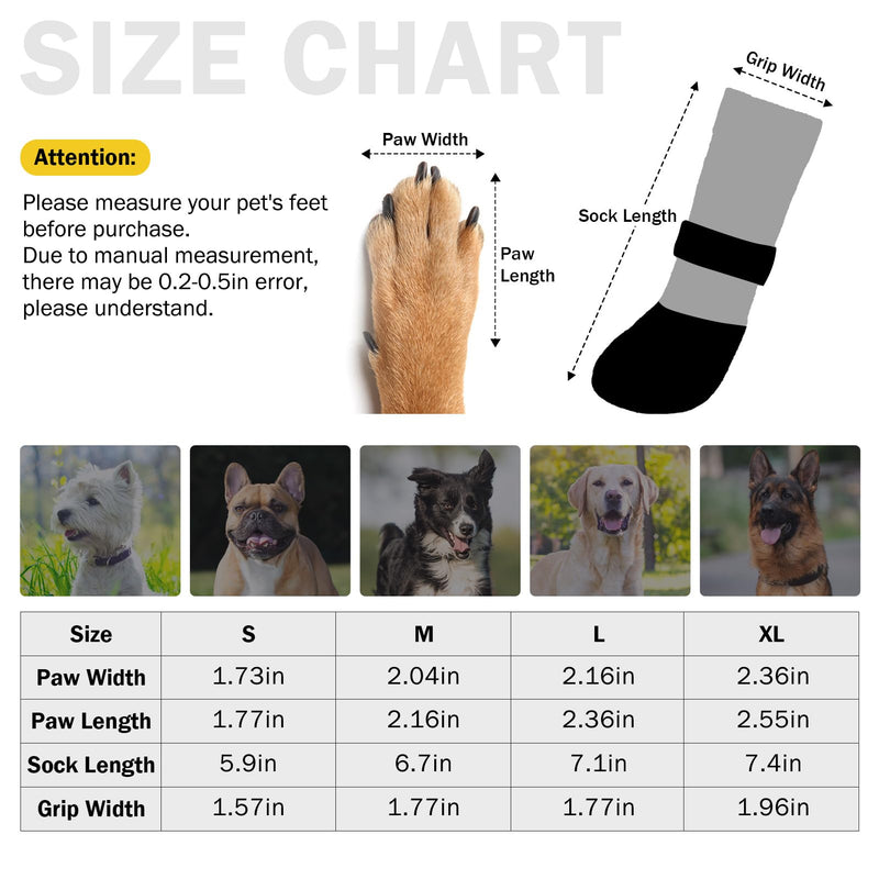 SCENEREAL Anti Slip Dog Boots & Paw Protectors for Hardwood Floor, Extended Dog Socks to Prevent Licking Paws, Waterproof Pet Snow Rain Shoe for Winter Medium Senior Dogs, Black M Medium(Paw width 2.04in/5.2cm) - BeesActive Australia