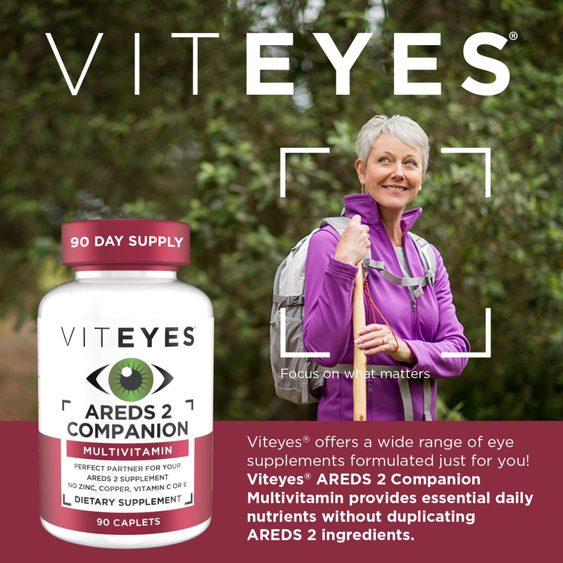 Viteyes Classic AREDS 2 Companion Multivitamin Supplement, Comprehensive Multivitamin Formula for AREDS 2 Users, 90 Capsules 90 Count (Pack of 1) With Beta-Carotene