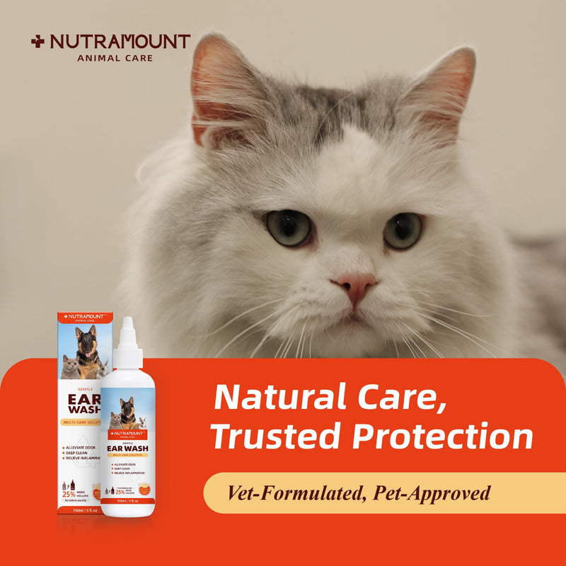 Ear Wash 150ml/5 fl.oz for Dogs, Cats and Livestock Gentle Multi-Care Solution Reduce Ear Odor Twin Bottle Set 2 Pieces