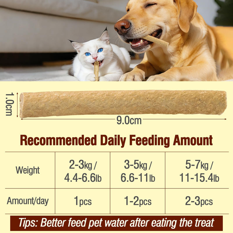 1.74oz Freezed Dried Cat Teething Sticks, Salmon Cat Chew Stick for Dental Care, Chicken Cats Treats, Feline Teeth Cleaning Snacks Animal Print