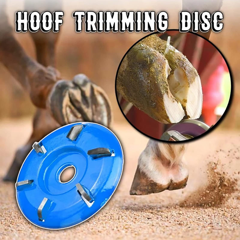 Arinda Goat Hoof Trimmers Tool - Professional Electric Hoof Trimming Disc, Metal Wood Carving Tools for Angle Grinder Attchments, Horses Cow Foot Repair (Blue 6 Teeth) Blue 6 Teeth