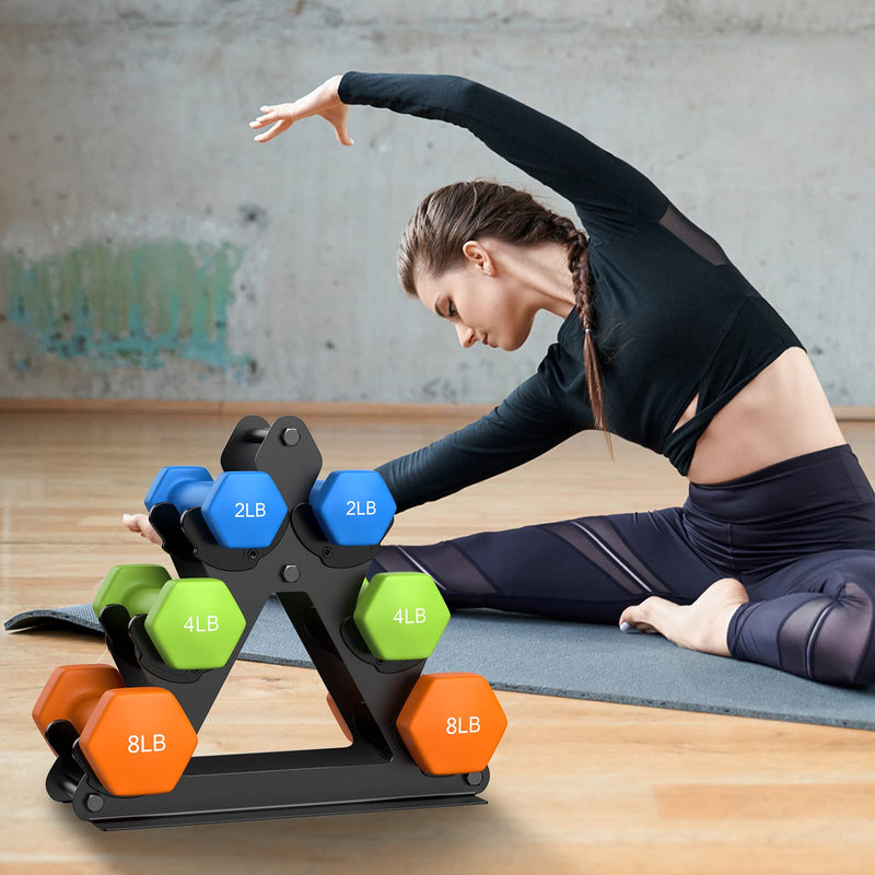 Dumbbell Rack Stand Only | Space-Saving Weight Rack for Home Gym, Hand Weight Rack Dumbbell Storage for Dumbbell Set (3-15 LB), Durable Metal Stand with Easy Assembly (Dumbell not Included) Metal Rack-3 Tier