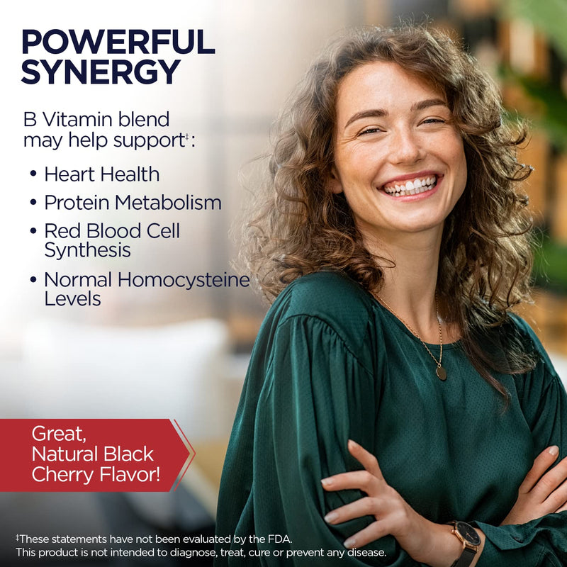 KAL Vitamin B-6 B-12 Folic Acid Supplement, B Vitamins for Healthy Energy, Heart & Red Blood Cell Support, w/Vitamin B12 Methylcobalamin and Folate, Natural Cherry, Gluten Free, 60 Serv, 60 Lozenges