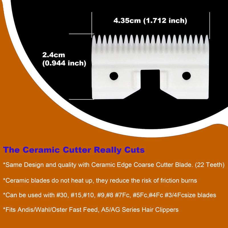 3PCS Ceramic Coarse Pet Replacement Blade Cutter Compatible with Andis 64440, Oster A5 and Walh KM Series Clippers, 22 Teeth - BeesActive Australia