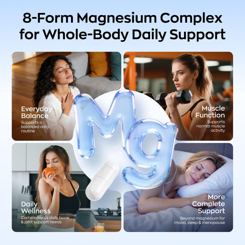 Vitamin D3 K2 Magnesium,Supplement 5000 IU Vitamin D3 & MK-7 K2 with 8-in-1 Magnesium Complex, Magnesium Glycinate, Malate & Taurate for Daily Wellness Support(2 Pack) 1 Count (Pack of 2)