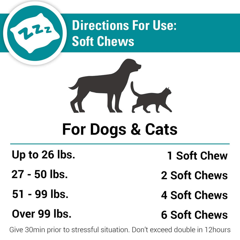 Vet Classics Stress Away Calming, Anxiety Aid for Dogs and Cats – Soft Chew Pet Health Supplement for Dogs, and Cats - Melatonin, Ginger – 65 Soft Chews 5 Ounce (Pack of 1)