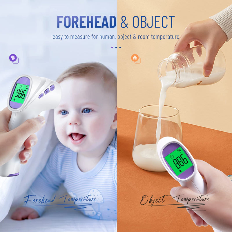 No-Touch Thermometer for Adults and Kids, Digital Thermometer with Fever Alarm, Fast Accurate Results, Easy for All Ages, FSA Eligible (Purple) Purple - BeesActive Australia