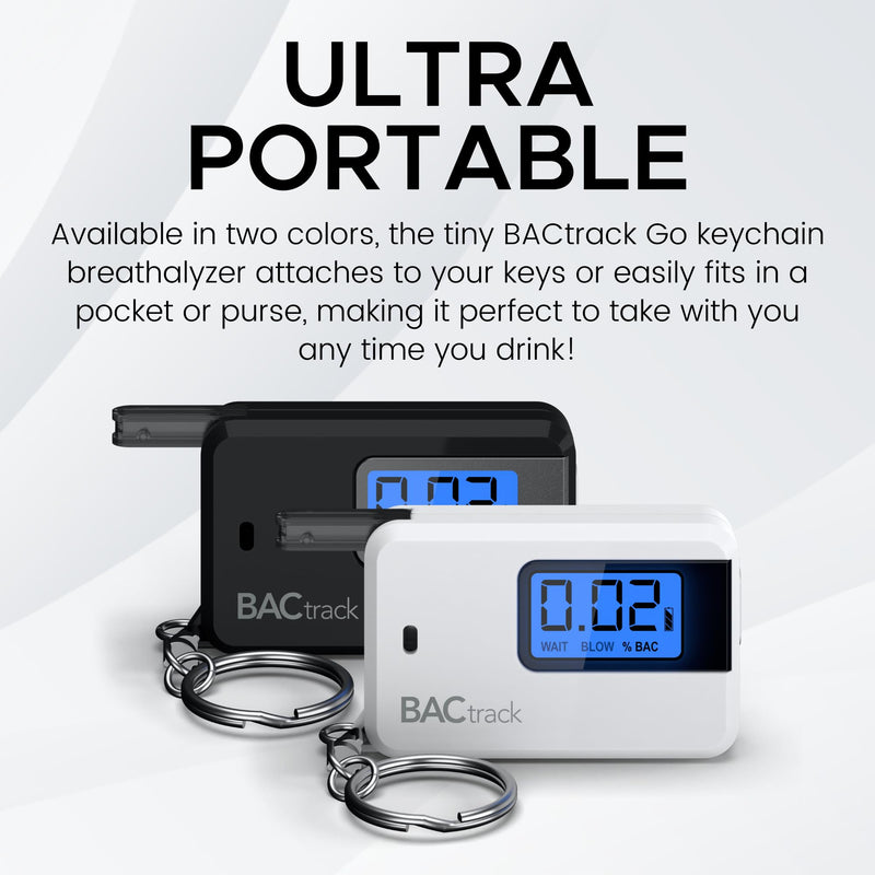 BACtrack Go Keychain Breathalyzer (White) | Ultra-Portable Pocket Keyring Alcohol Tester for Personal Use 1 White - BeesActive Australia