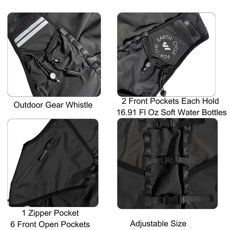 Wulibike Running Hydration Vest for Women Men,Water Backpack Lightweight Quick-Drying with Pockets for Trail Hiking Biking Black(S-M) - BeesActive Australia