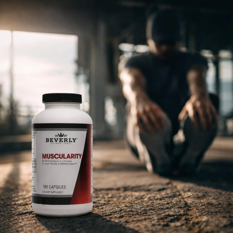 Beverly International Muscularity, Specialty BCAA Formula, 180 Capsules | Muscle Building & Preservation, Muscle Recovery, Energy Metabolism, Muscle Guard, Chromium Picolinate, B6, B12 & Biotin
