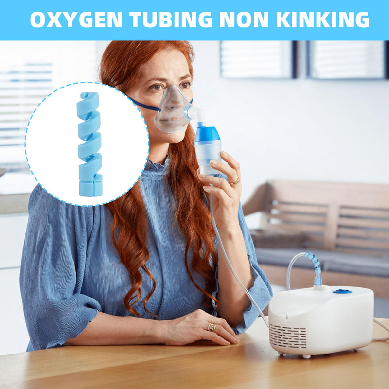 10 Pack Oxygen Tube Support Crimp Straightener for Portable Oxygen Concentrator, Oxygen Tubing Support for Oxygen Tank Oxygen Hose Nasal Cannula Oxygen Accessories (Blue) Blue - BeesActive Australia
