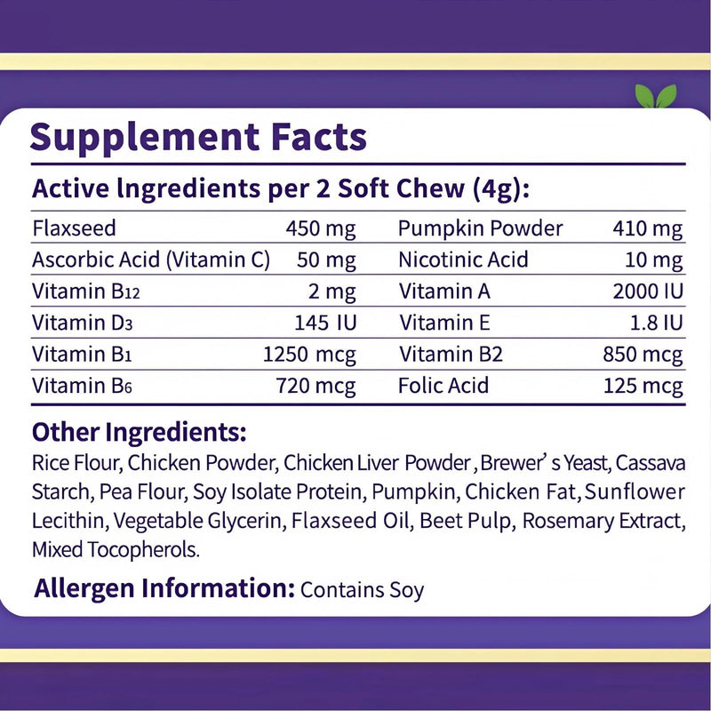 8-in-1 Dog Multivitamin - 90 Soft Chews, Chicken Flavor - Glucosamine, MSM, Chondroitin & Salmon Oil - Support Joint, Immune, Skin & Coat, Digestion for All Ages & Breeds Dogs.