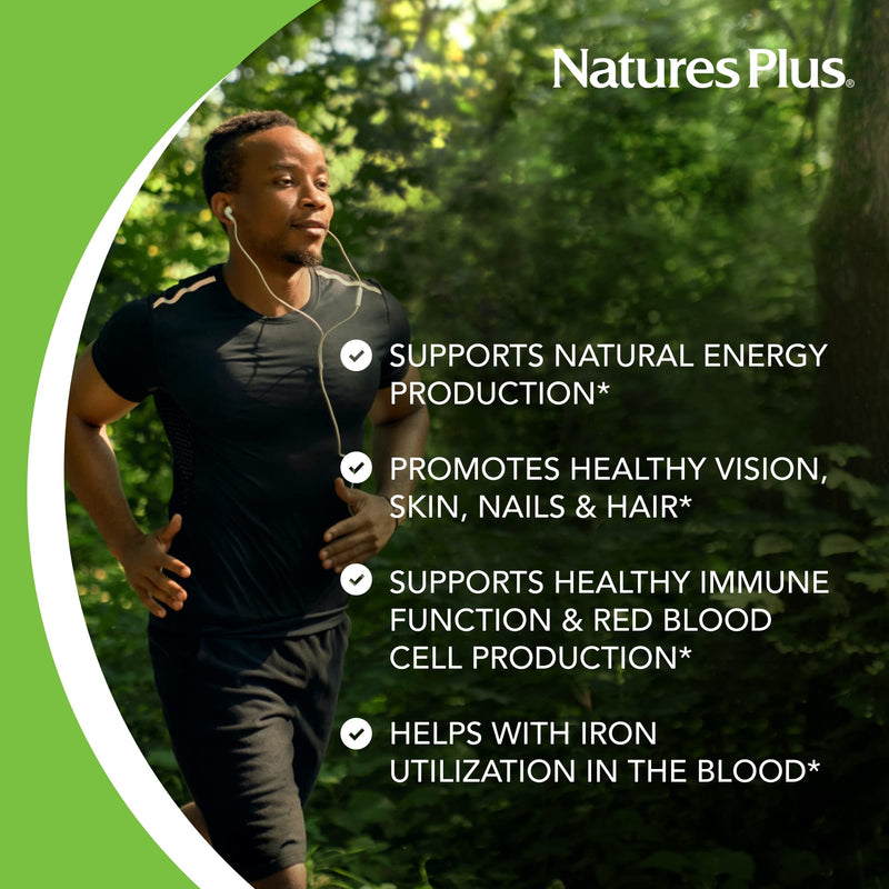 NaturesPlus Vitamin B2 100 mg - 90 Tablets - Supports Energy, Immune Health & Vibrant Hair, Skin, and Nails - Antioxidant Protection - Vegetarian, Gluten Free - 90 Servings 1 Count (Pack of 1)