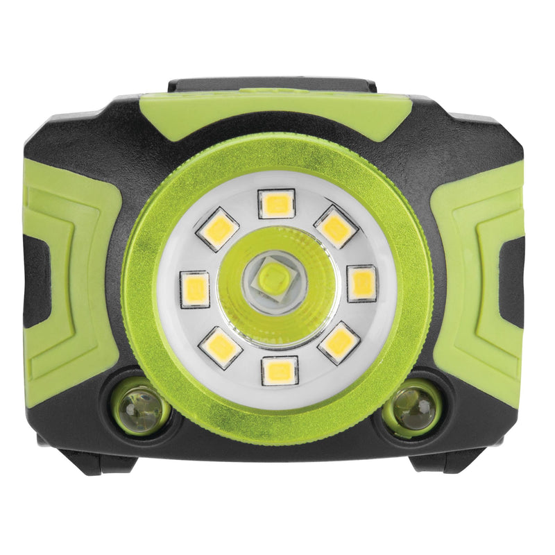Performance Tool W2621 500+LM Firepoint Dual-Power LED Headlamp - Adjustable Strap, UV Light, Spotlight, Area Light, Li-Ion, Green/Black