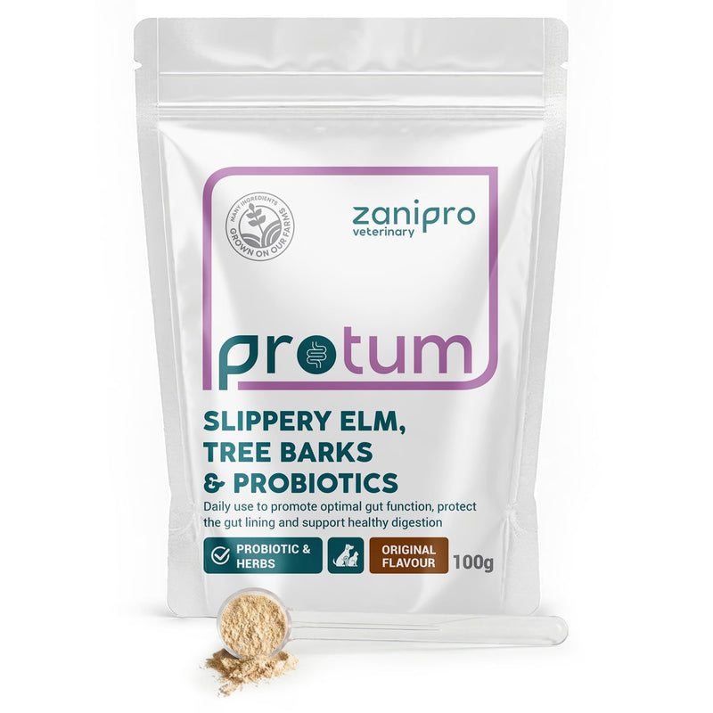Slippery Elm for Dogs & Tree Barks - 100g Powder with Probiotics for Dogs and Cats, Marshmallow Root for Gut Health, Digestion, Dog Acid Reflux Treatment, Bloat Relief & Upset Tummy & Diarrhea