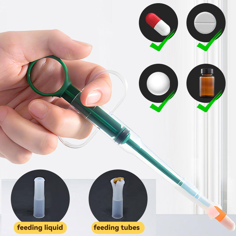 Tablet dispenser for cats, 2 pieces, reusable tablet feeder, pet pusher syringe, tablet dispenser cat, pet medication syringe, nursing pusher shooter for small pets - BeesActive Australia