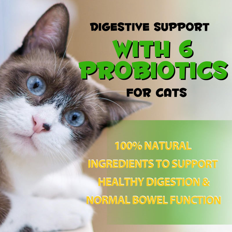 Cat Constipation Relief Drops - 100% Natural Probiotic Liquid Supplement for Cats & Kittens, Helps with Digestive Health, Soft Stool & Regular Bowel Movements - Easy to Administer, 60ml Fast-Acting Fo