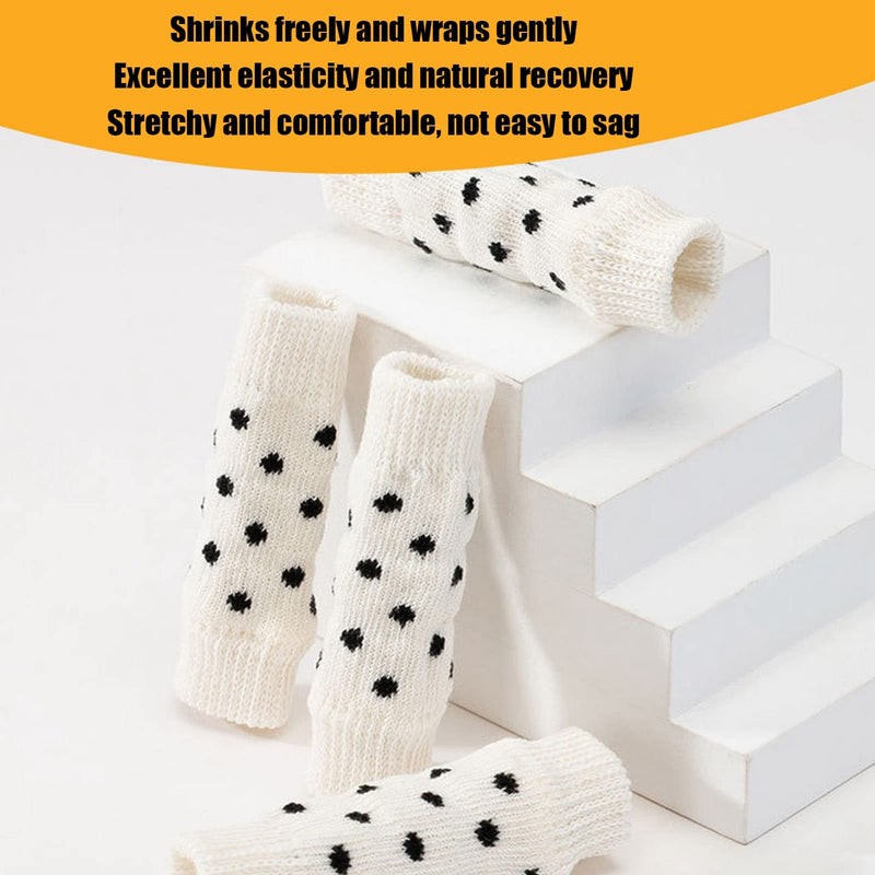 4Pcs 3.34 x 1.3in Dog Elbow Protector Sleeves, Cute Polka Dots Dog Leg Warmers Knitted, Cotton Elbow Sleeve, Leg Sleeve for Puppy Weighing 1.5-3kg in Cold Weather, M