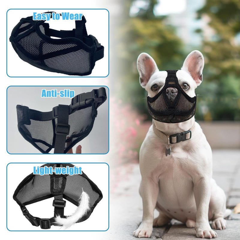 French Bulldog Muzzle Muzzle for Dogs with Flattened Mask for Dogs with Short Snout Dog Muzzle with Short Snout Muzzle Small Dogs Anti Biting Chewing Barking - BeesActive Australia